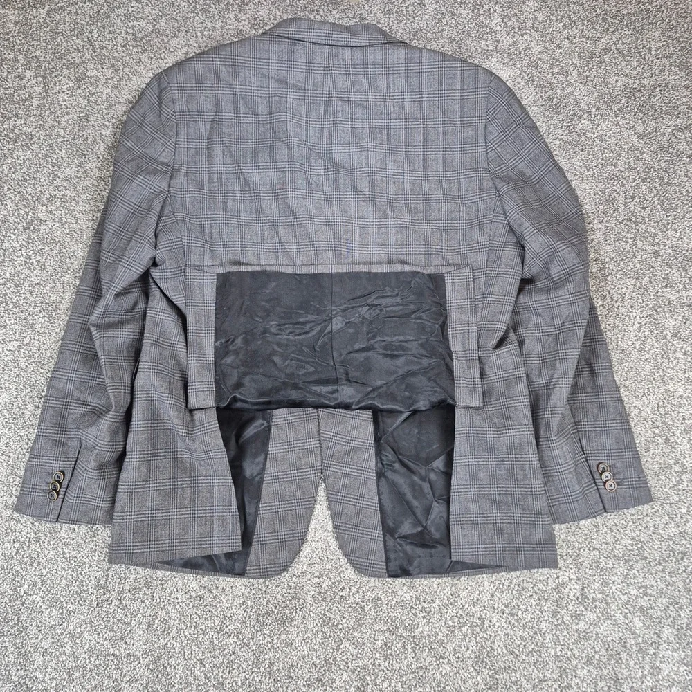 Banana Republic Heritage Blazer Mens 44R Gray‎ Plaid Wool Trabaldo Togna